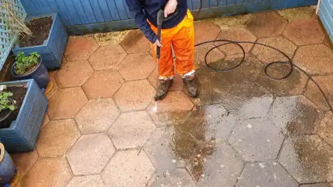 Patio pressure washing